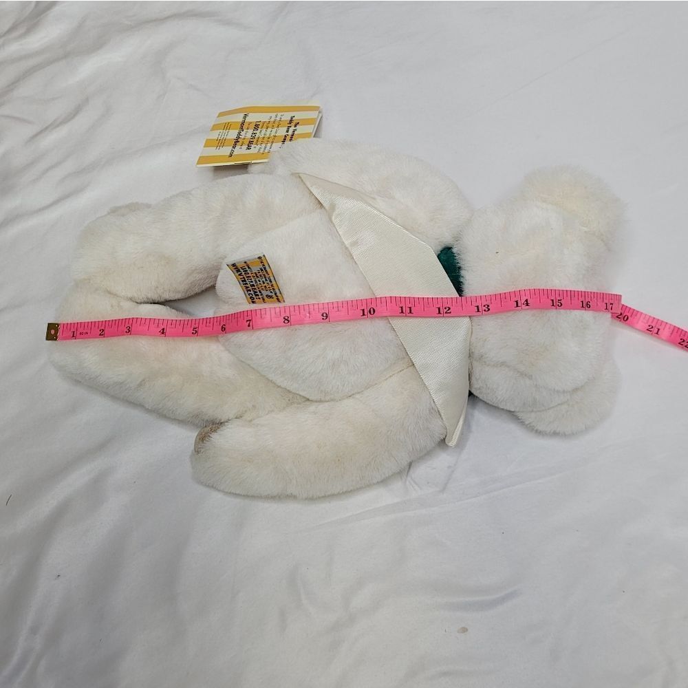 NEW Vintage Vermont Teddy Bear 15" classic posable white bear with blue eyes - Picture 9 of 9